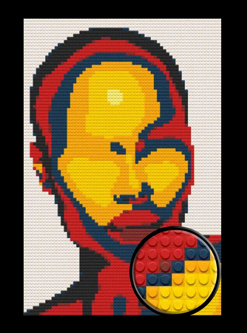 Abstract Face Bricked Mosaic Home Decor 20x30"