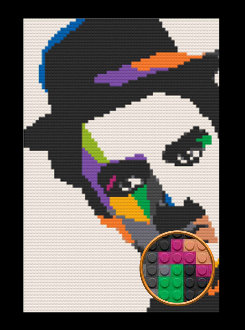 Chaplin Art Piece Home Wall Decor Bricked Mosaic Portrait 20x30