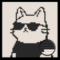 Cool Cat Home decoration Bricked Mosaic Portrait 16x16"