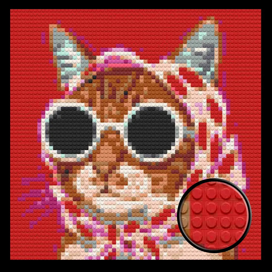 Cat with Sunglasses Home Decor Bricked Mosaic Portrait 20x20 - Memobrick
