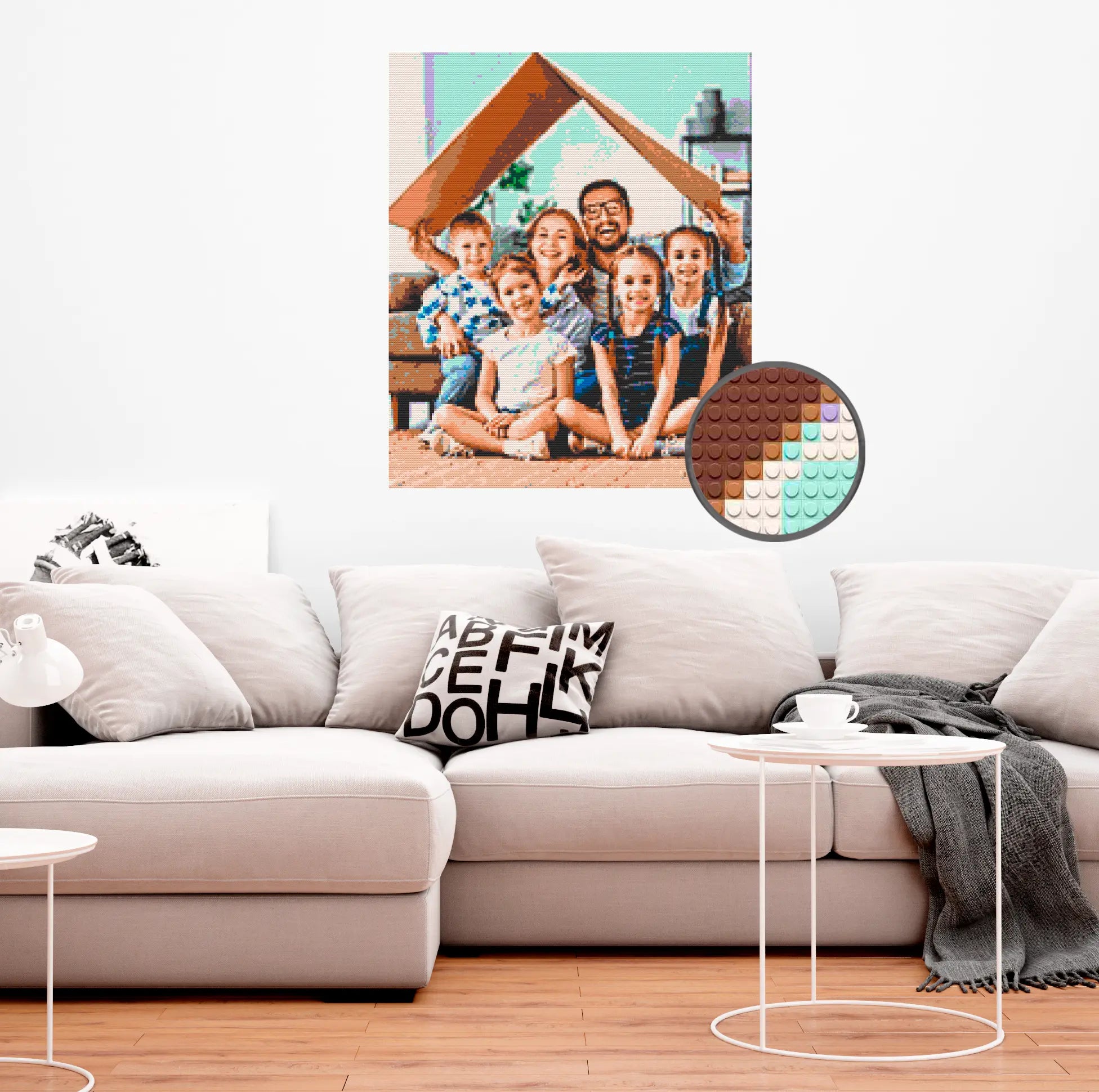 Custom Bricked Mosaic Portrait 50x60" Memobrick