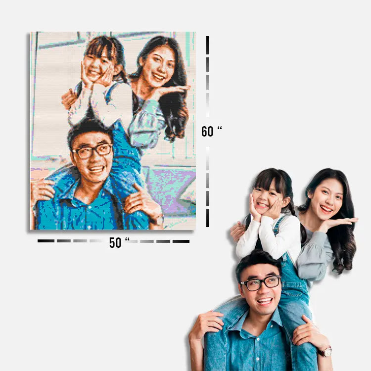 Custom Bricked Mosaic Portrait 50x60" Memobrick