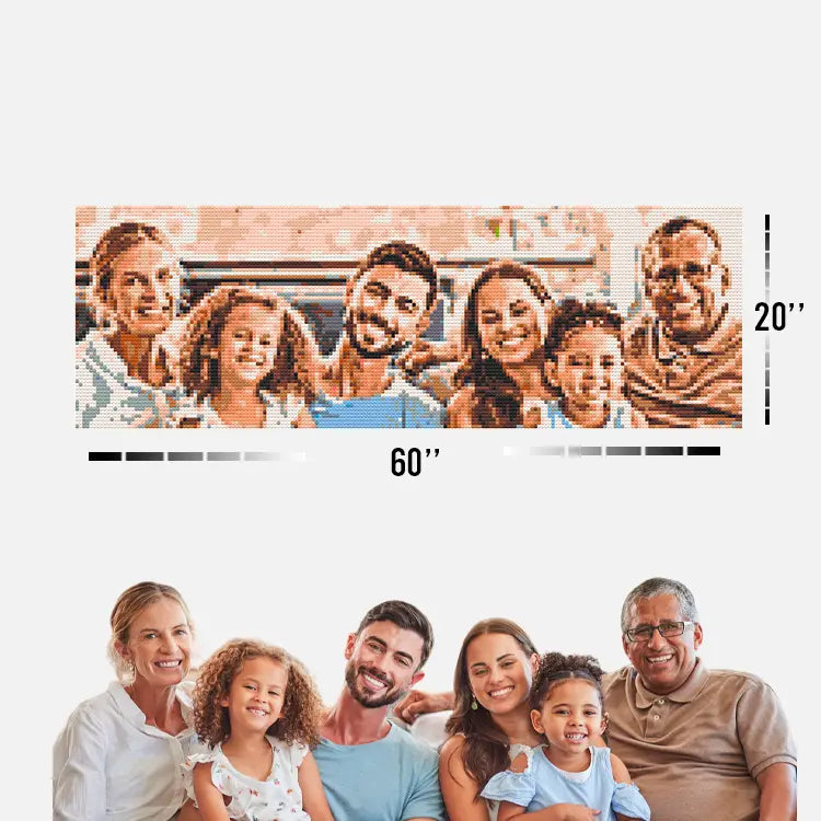 Custom Bricked Mosaic Portrait 60x20" Memobrick