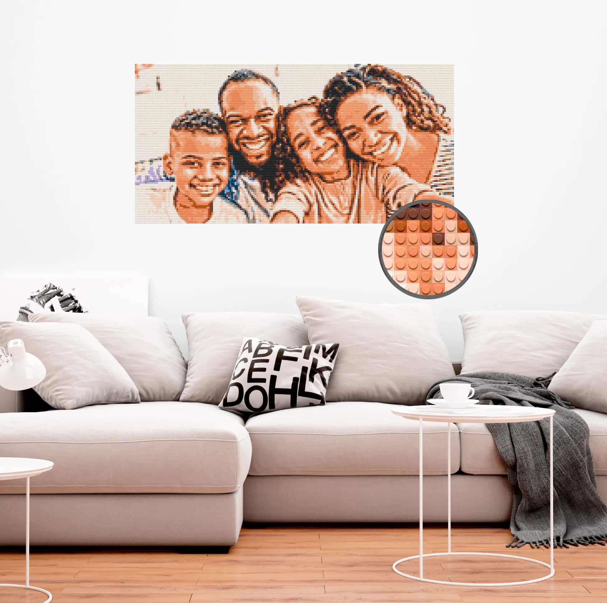 Custom Bricked Mosaic Portrait 60x30" Memobrick