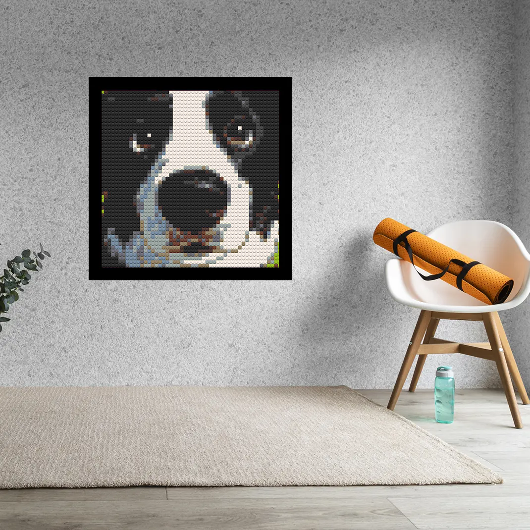 Doggy Eyes Home decoration Bricked Mosaic Portrait 16x16"