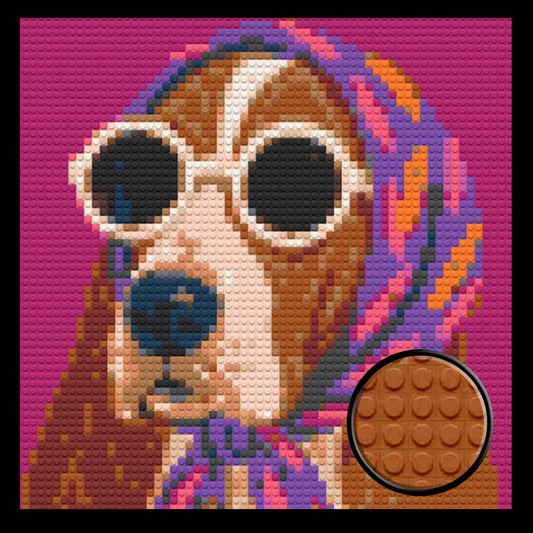 Dog with Sunglasses Home Decor Bricked Mosaic Portrait 20x20 - Memobrick