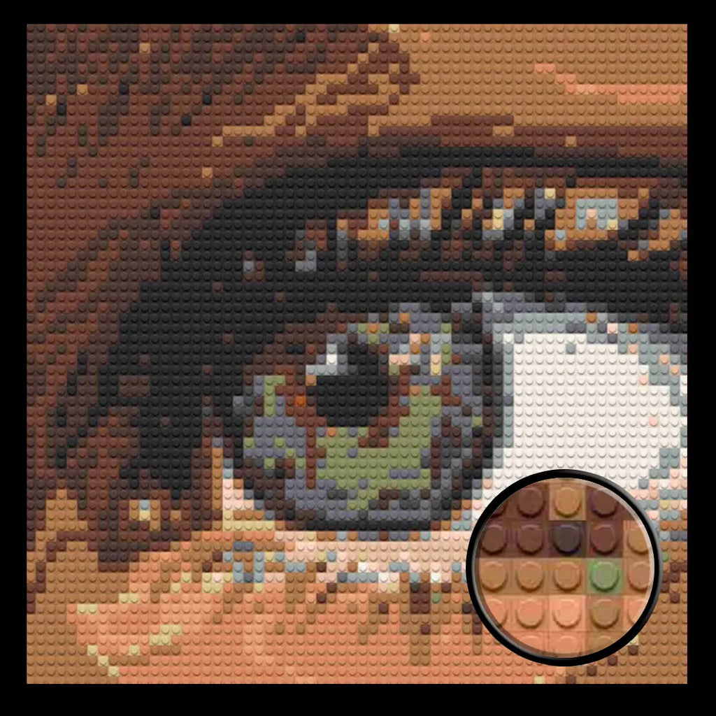 Eye Art Abstract Home Decor Bricked Mosaic Portrait 20x20 - Memobrick