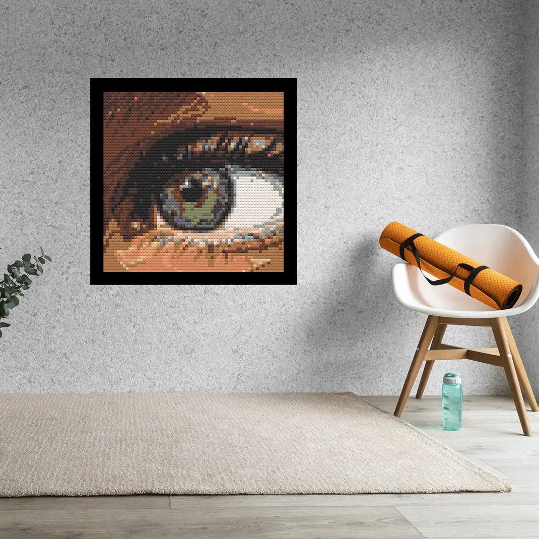 Eye Art Abstract Home Decor Bricked Mosaic Portrait 20x20 - Memobrick