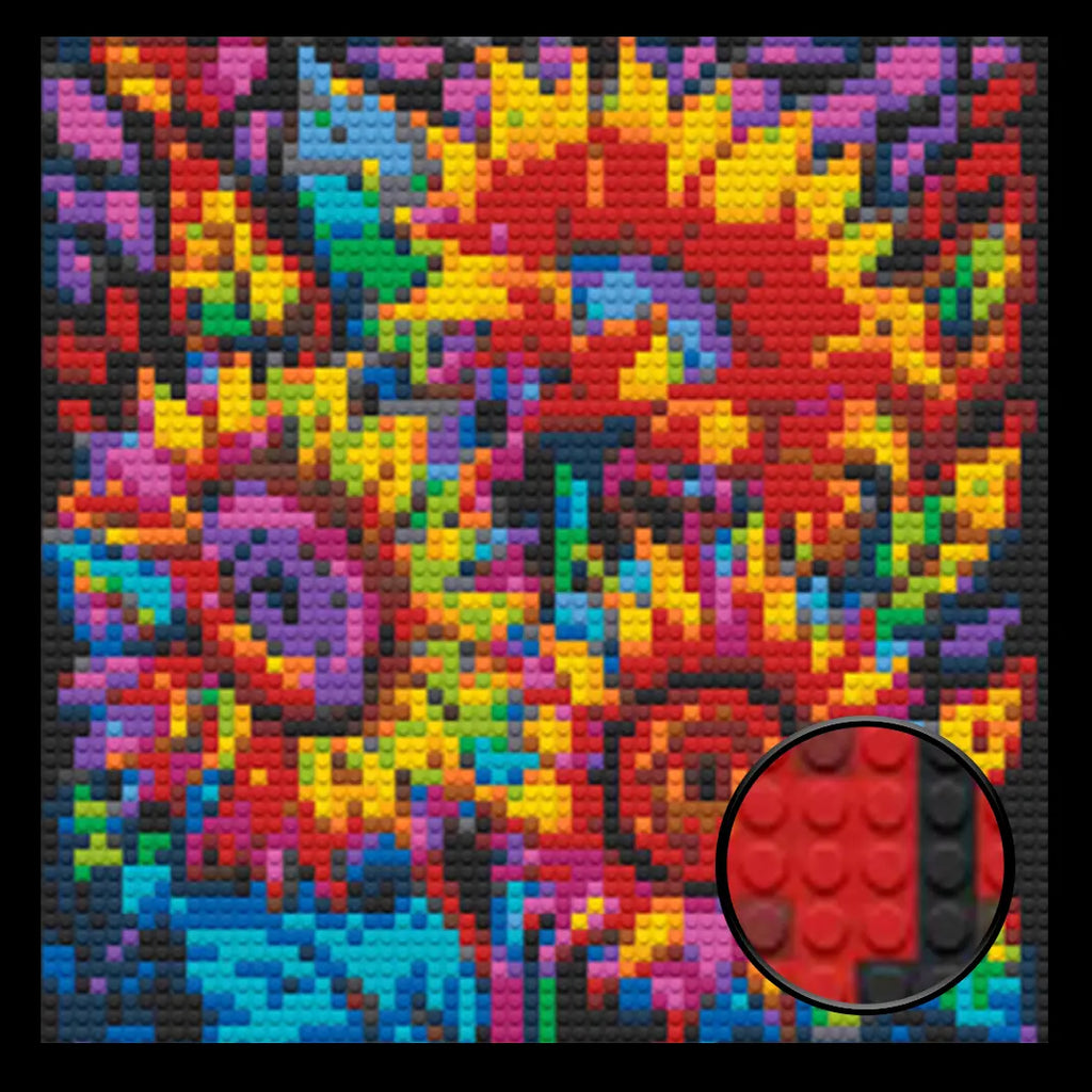 FLOWER BRICKED MOSAIC PORTRAIT 20X20 Memobrick