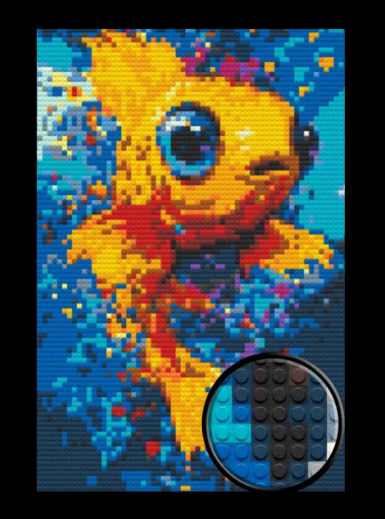 Goldfish Abstract Bricked Mosaic Home Decor 20x30" - Memobrick
