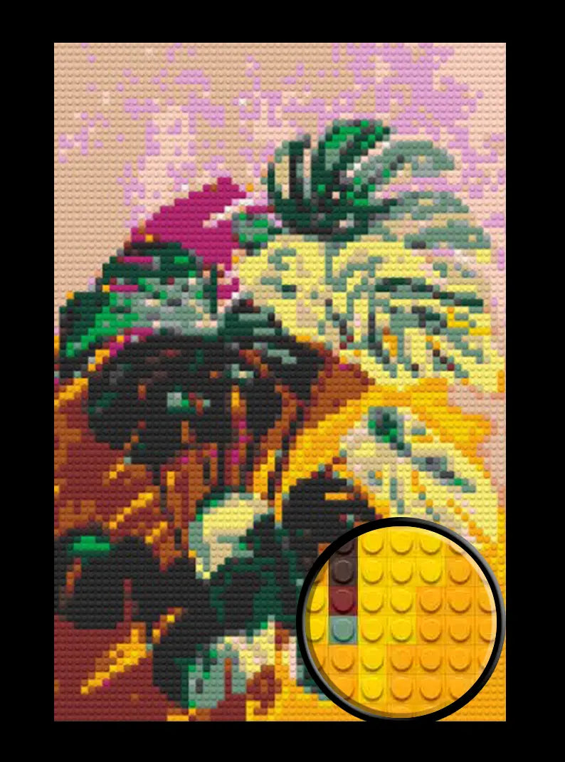 House Plant Bricked Mosaic Home Decor 20x30" - Memobrick