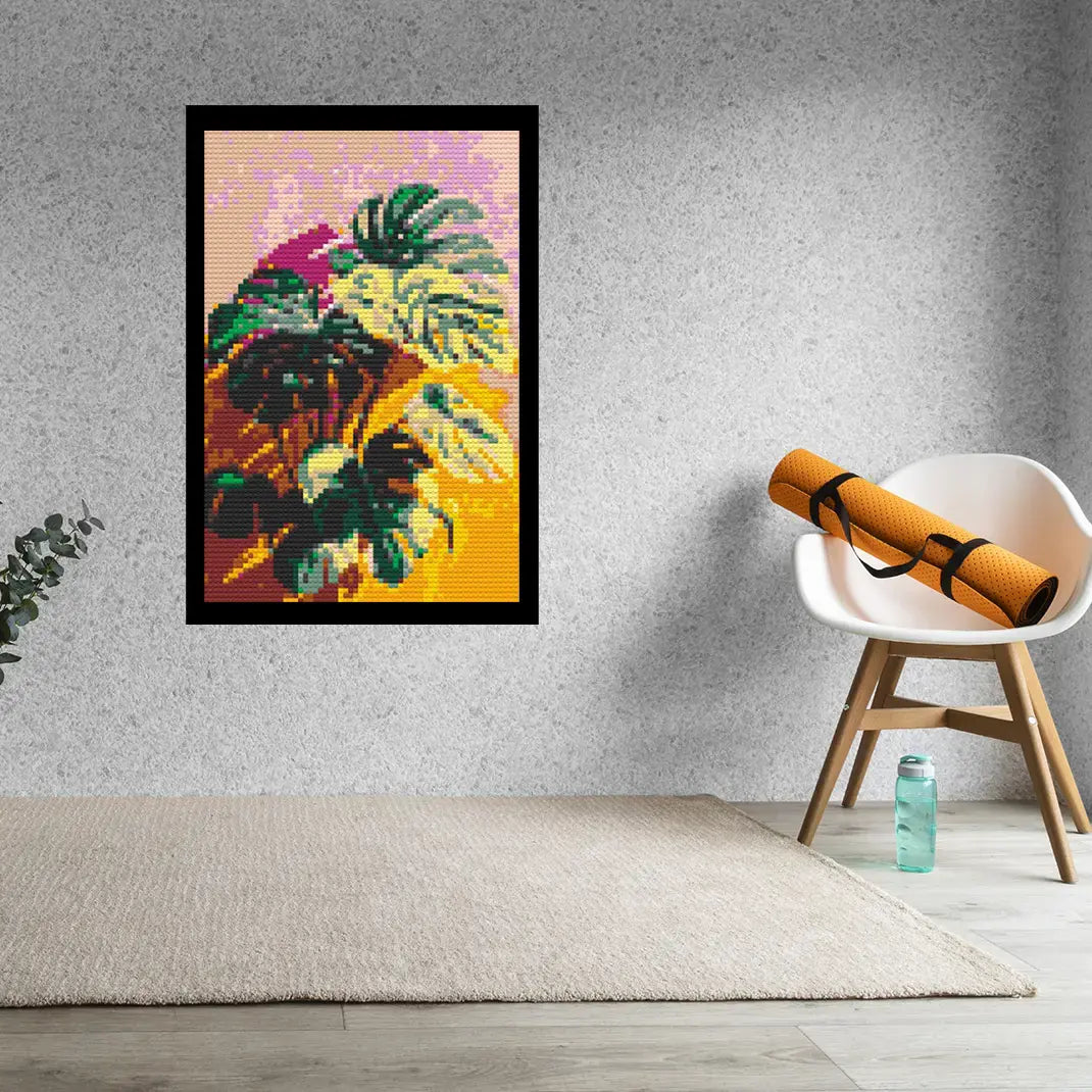 House Plant Bricked Mosaic Home Decor 20x30" - Memobrick