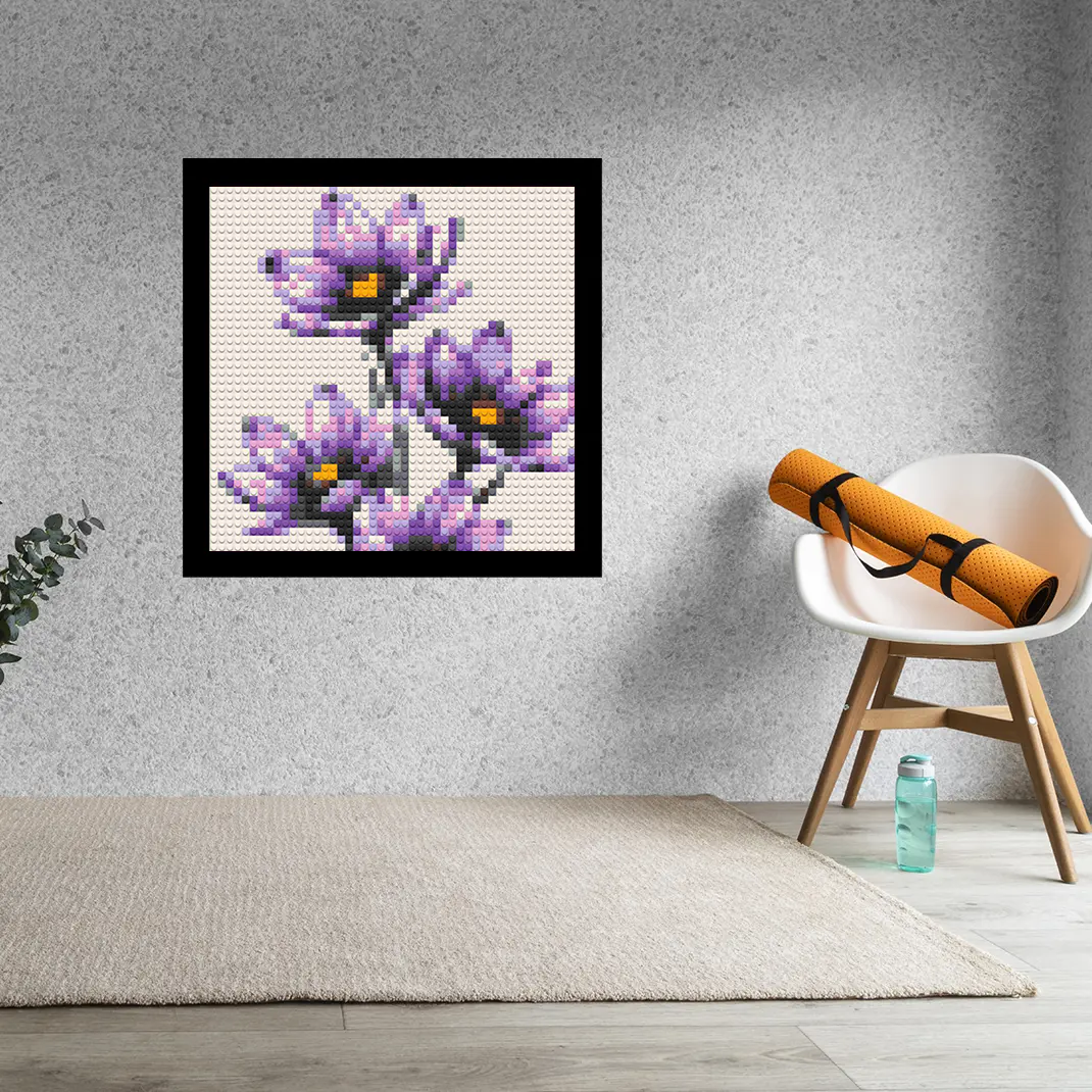 Lavender Flower Home decoration Bricked Mosaic Portrait 16x16"