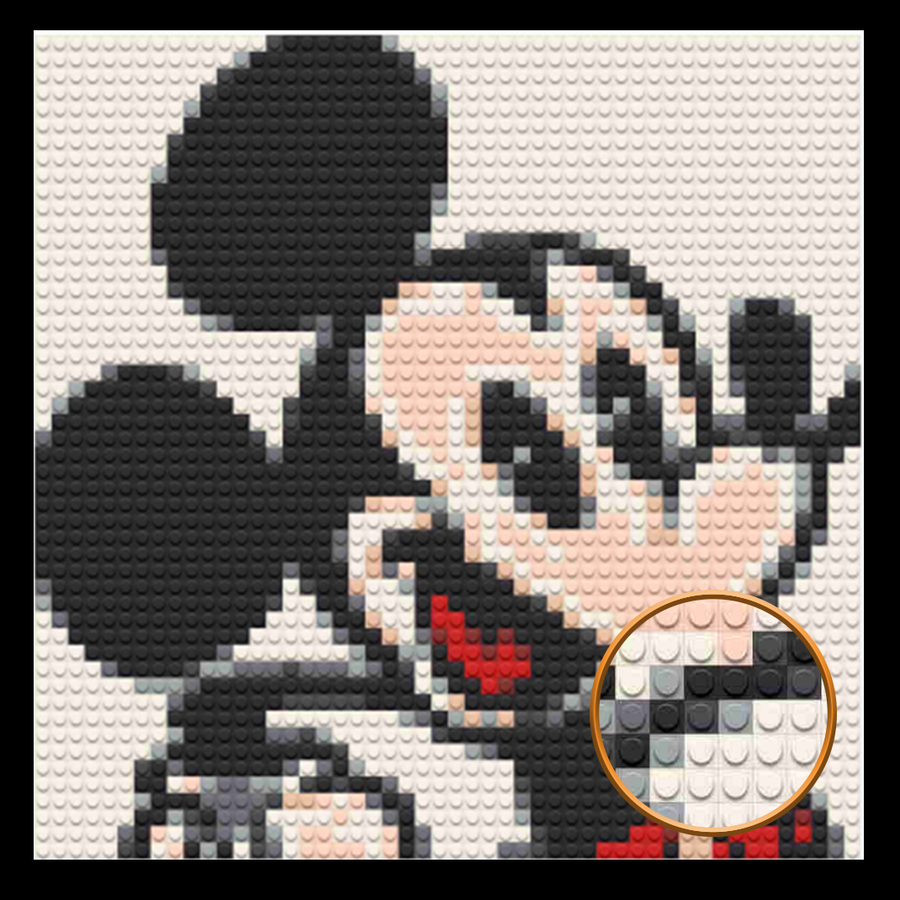 Mickey Home Art Decor Art Piece Bricked Mosaic 16x16