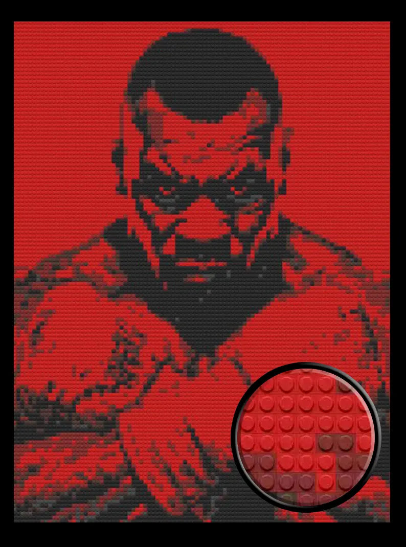 Mike Tyson Art Piece Home Wall Decor Bricked Mosaic Portrait 40x30" - Memobrick