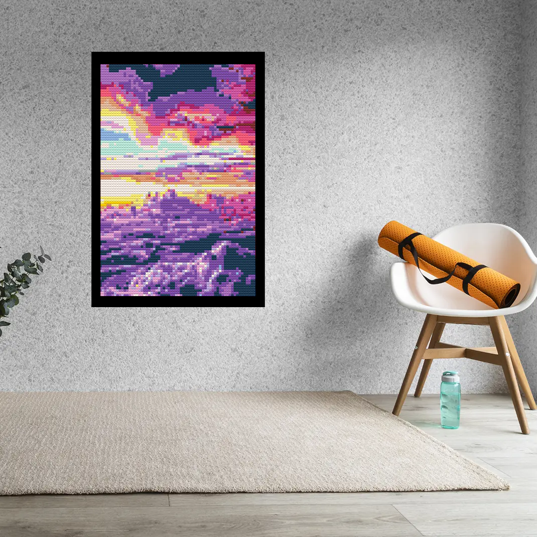 Purple Sky  Bricked Mosaic Home Decor 20x30"