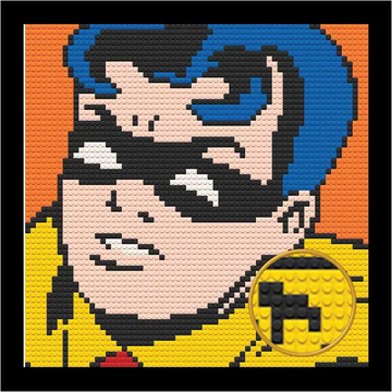 ROBIN BRICKED MOSAIC PORTRAIT 20X20 Memobrick