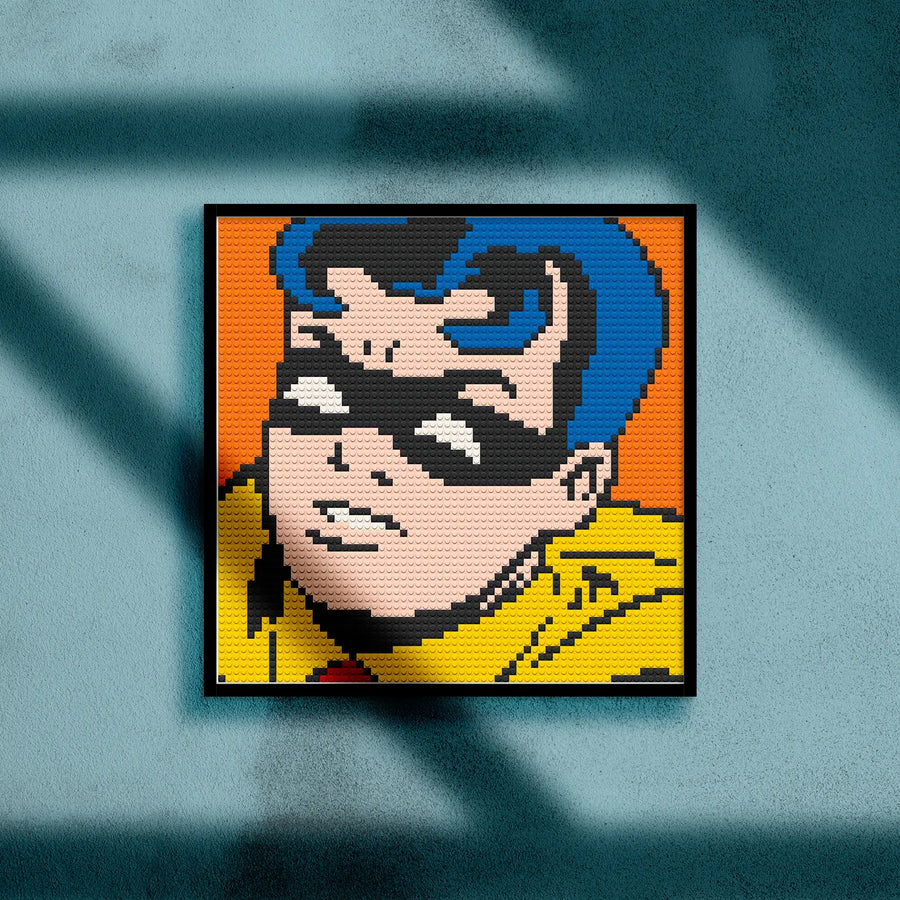 ROBIN BRICKED MOSAIC PORTRAIT 20X20 Memobrick