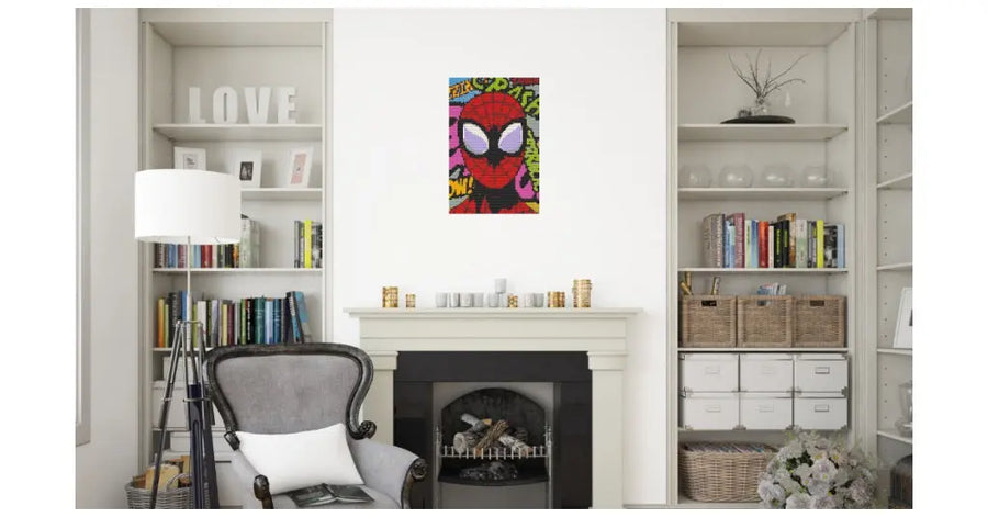 SPIDER-MAN HOME DECOR BRICKED MOSAIC PORTRAIT 20X30 Memobrick