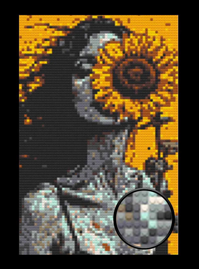 Sunflower Girl Bricked Mosaic Home Decor 20x30" Memobrick