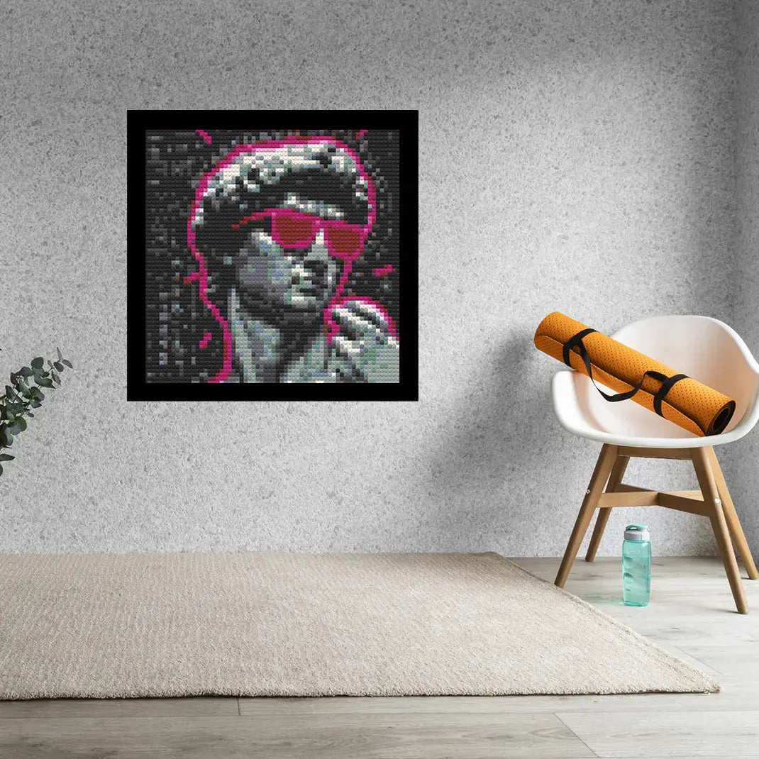 Swag Greek Statue  Home Decor Bricked Mosaic Portrait 20x20 - Memobrick