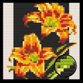Tiger Lily Home decoration Bricked Mosaic Portrait 16x16"