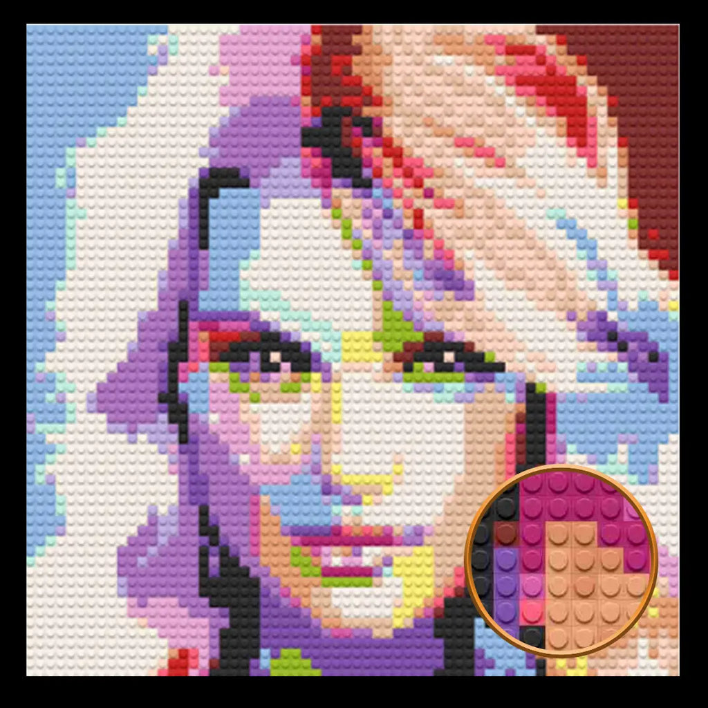 Taylor Swift Abstract Art Home Decor Bricked Mosaic Portrait 20x20 Memobrick