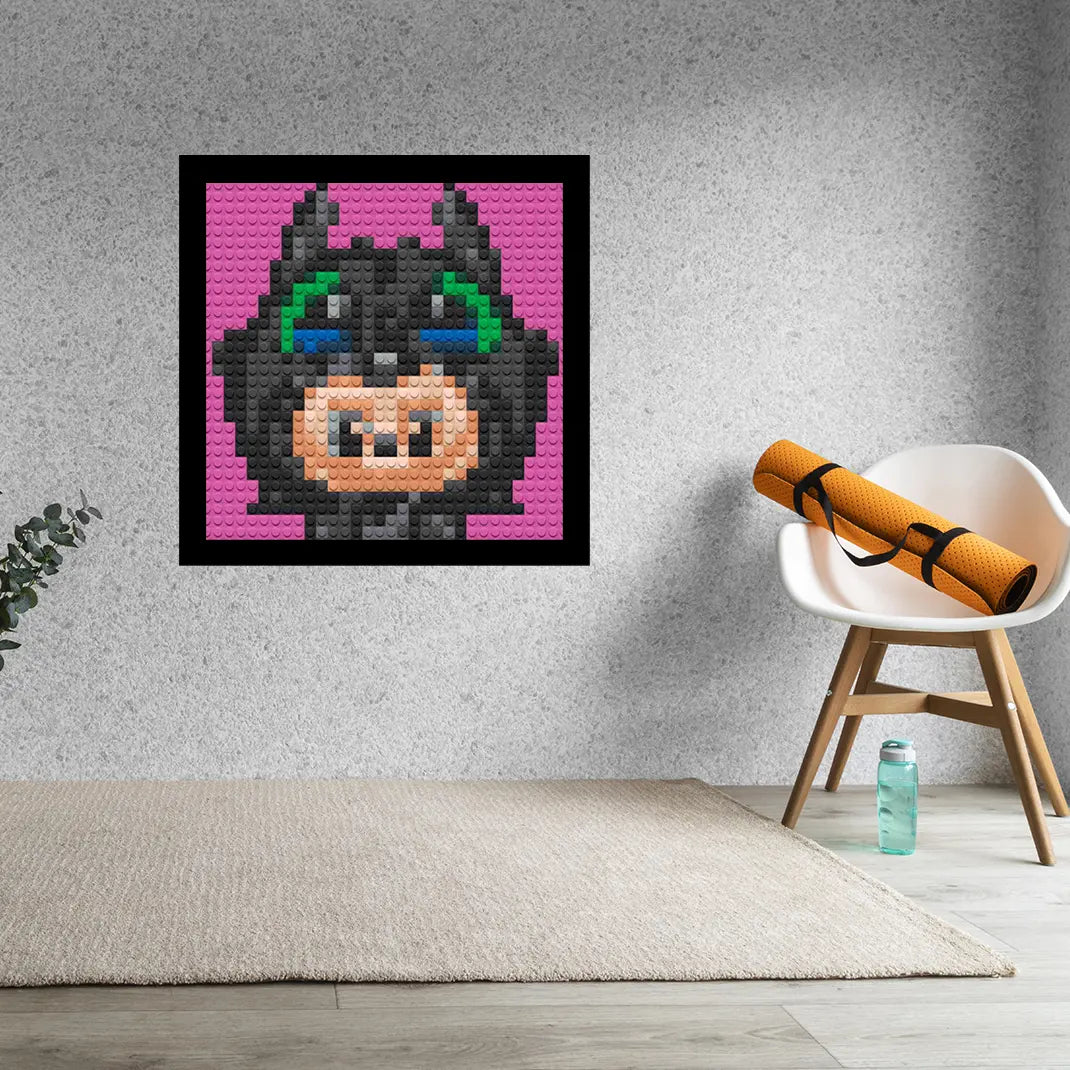 Toothless Labubu Home decoration Bricked Mosaic Portrait 10x10" Memobrick