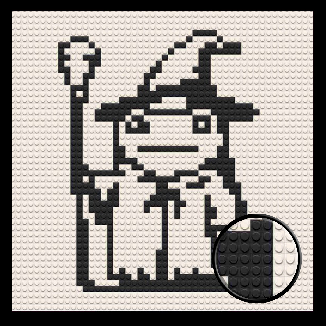 Wizard Frog Home decoration Bricked Mosaic Portrait 16x16"