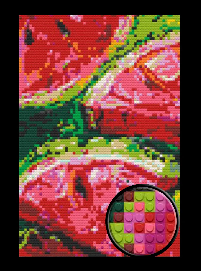 Watermelon Bricked Mosaic Home Decor 20x30" - Memobrick