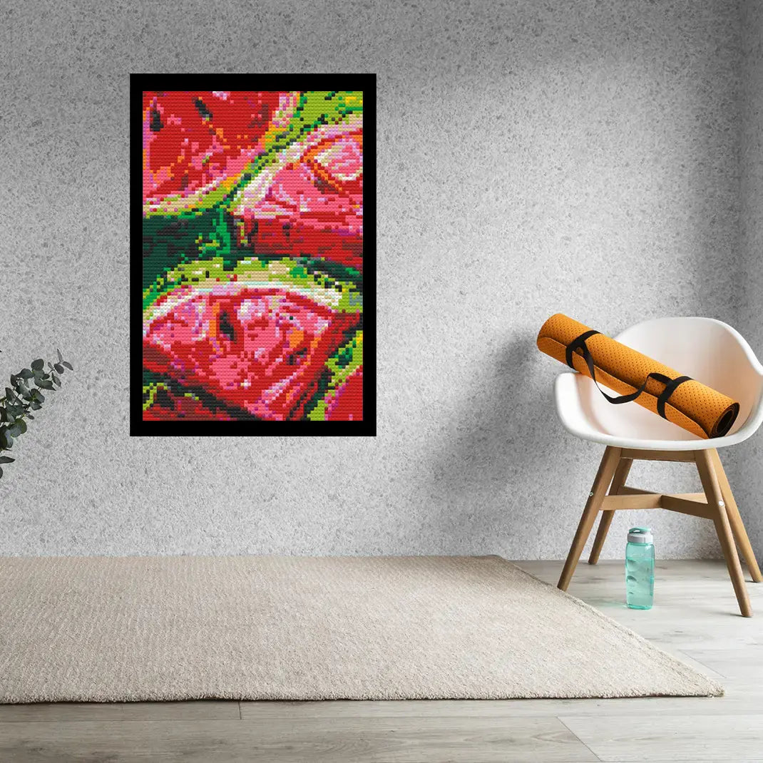 Watermelon Bricked Mosaic Home Decor 20x30" - Memobrick