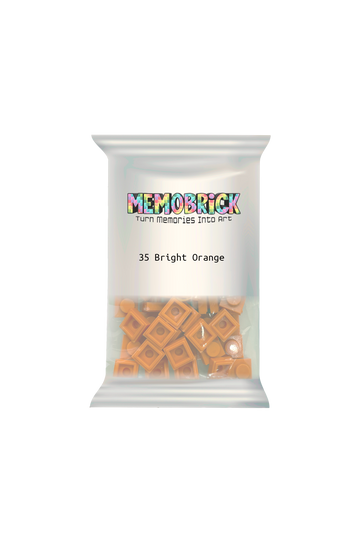 Bag of Bricks - Bright Orange 35 - Memobrick