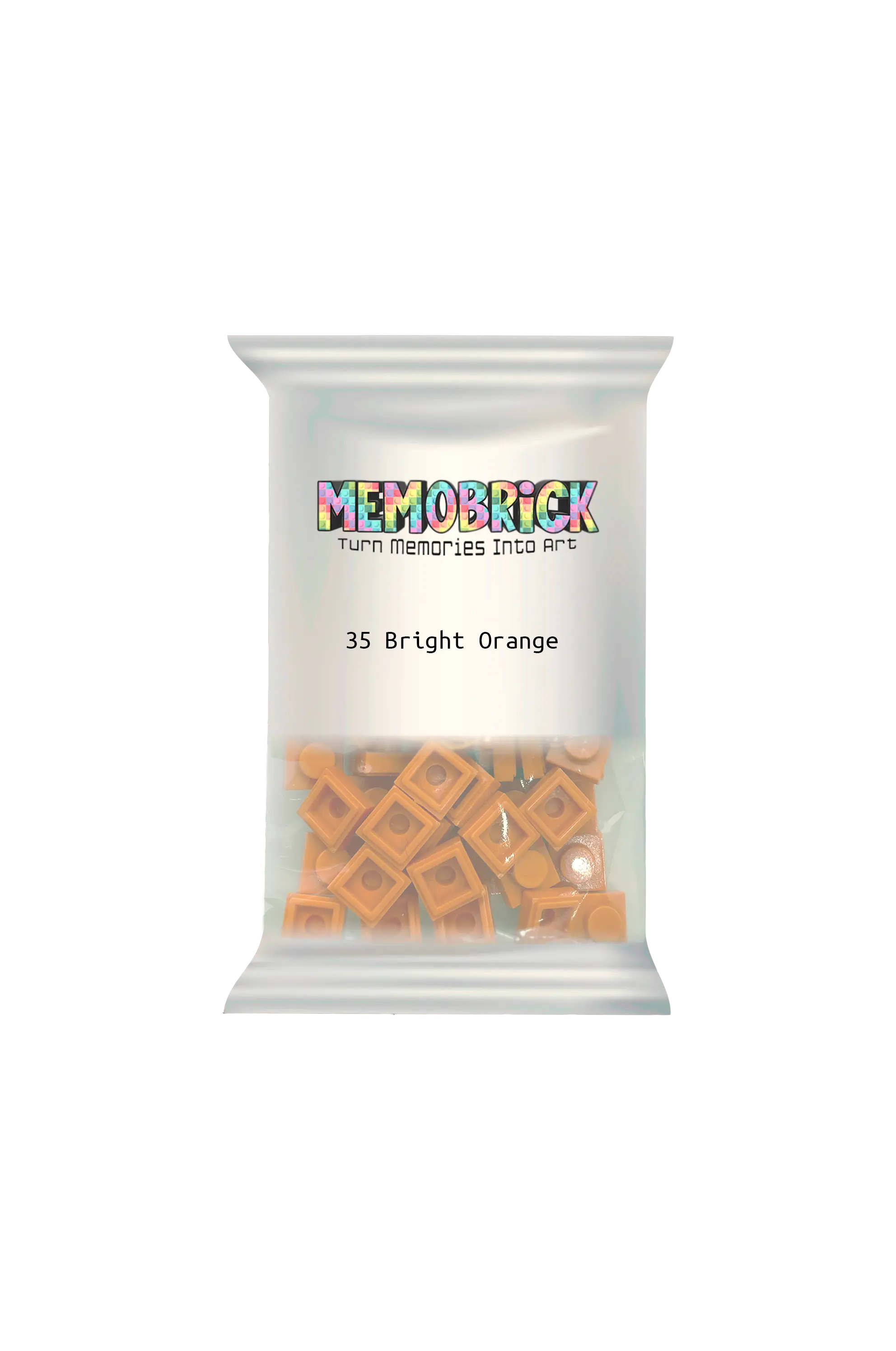 Bag of Bricks - Bright Orange 35 - Memobrick