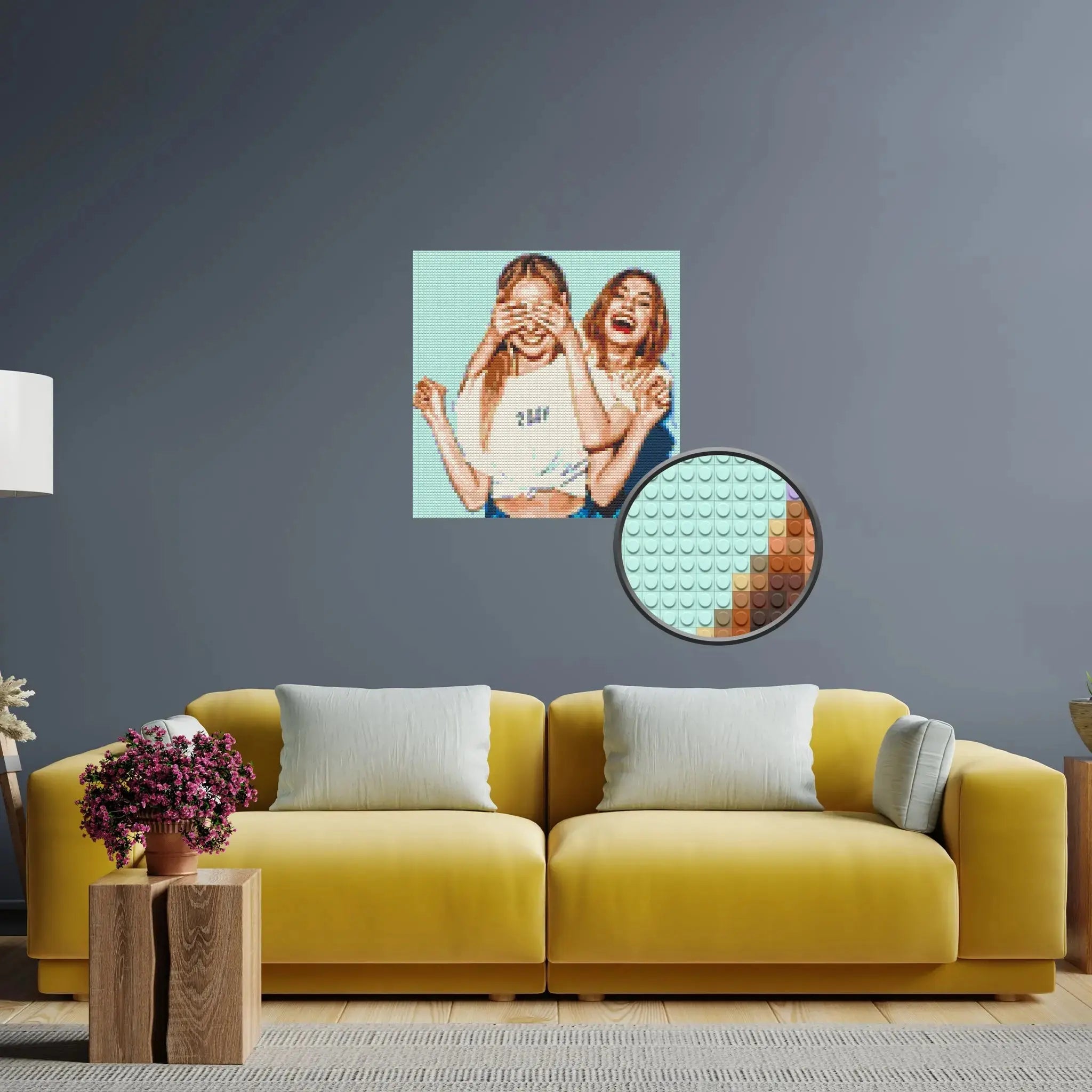 Custom Bricked Mosaic Portrait 30x30" - Memobrick