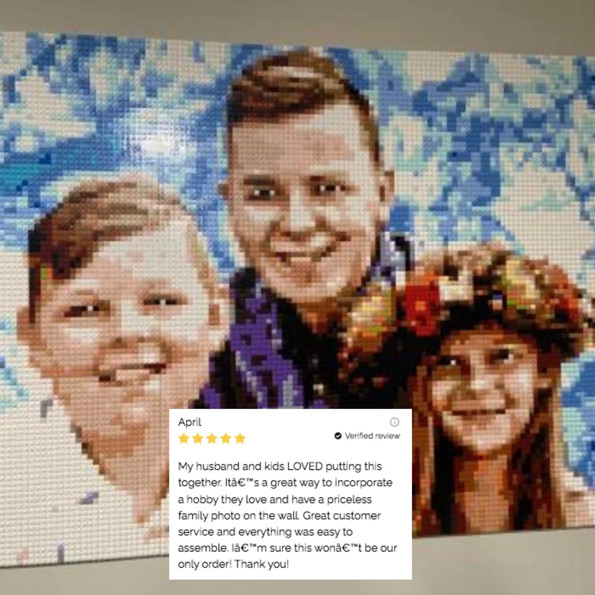 Custom Bricked Mosaic Portrait 40x30" - Memobrick