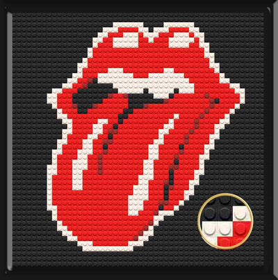 Rock n' roll rolling Home Decor Bricked Mosaic Portrait 16x16" Memobrick